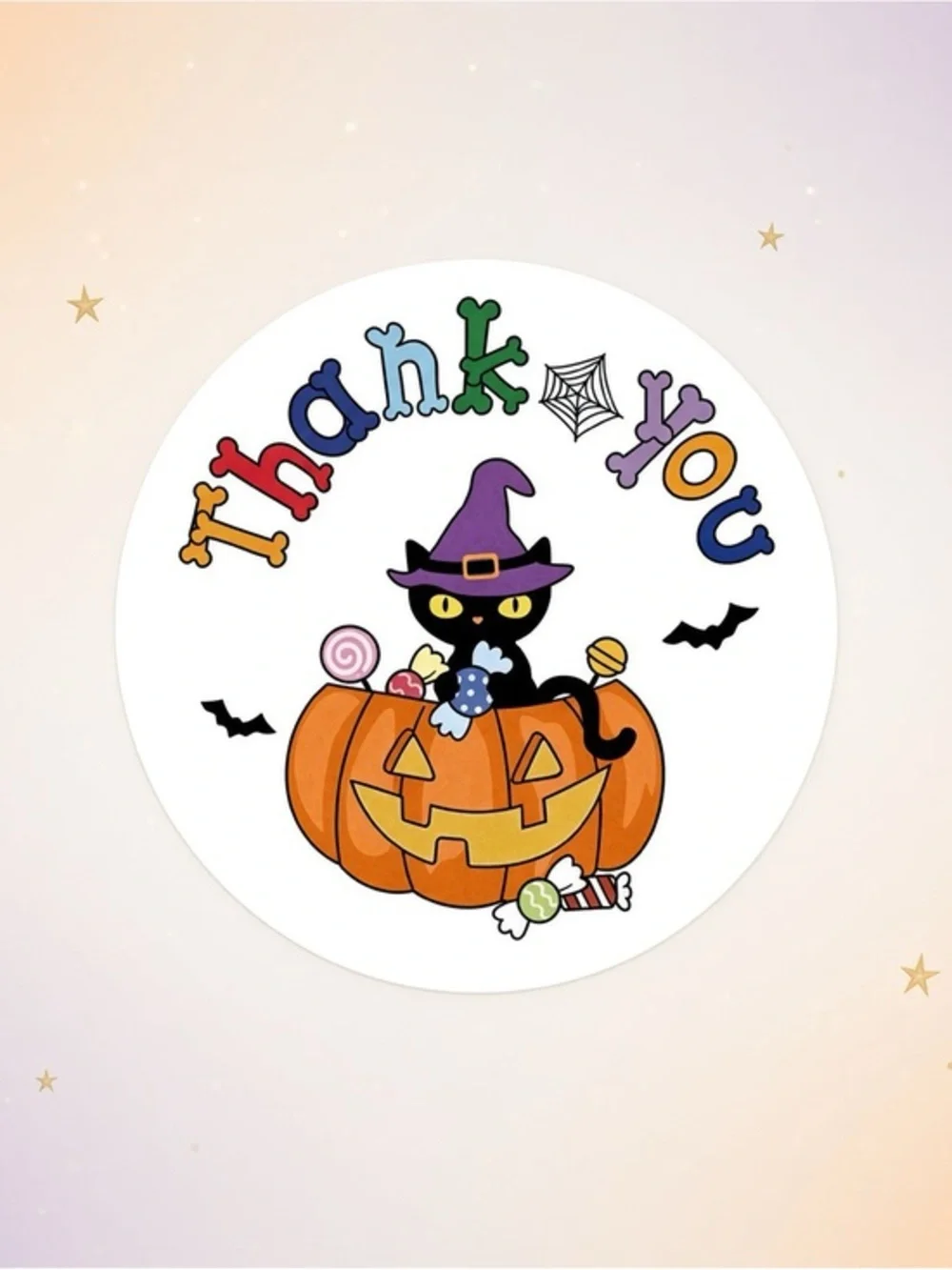 40 Halloween Thank you stickers